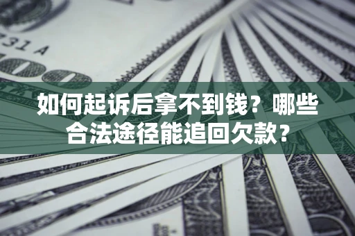 武汉如何起诉后拿不到钱？哪些合法途径能追回欠款？