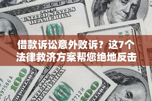武汉借款诉讼意外败诉？这7个法律救济方案帮您绝地反击！