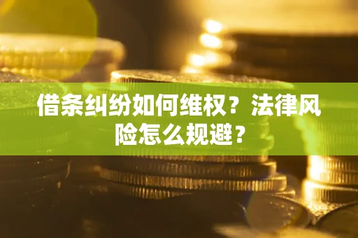 武汉借条纠纷如何维权？法律风险怎么规避？